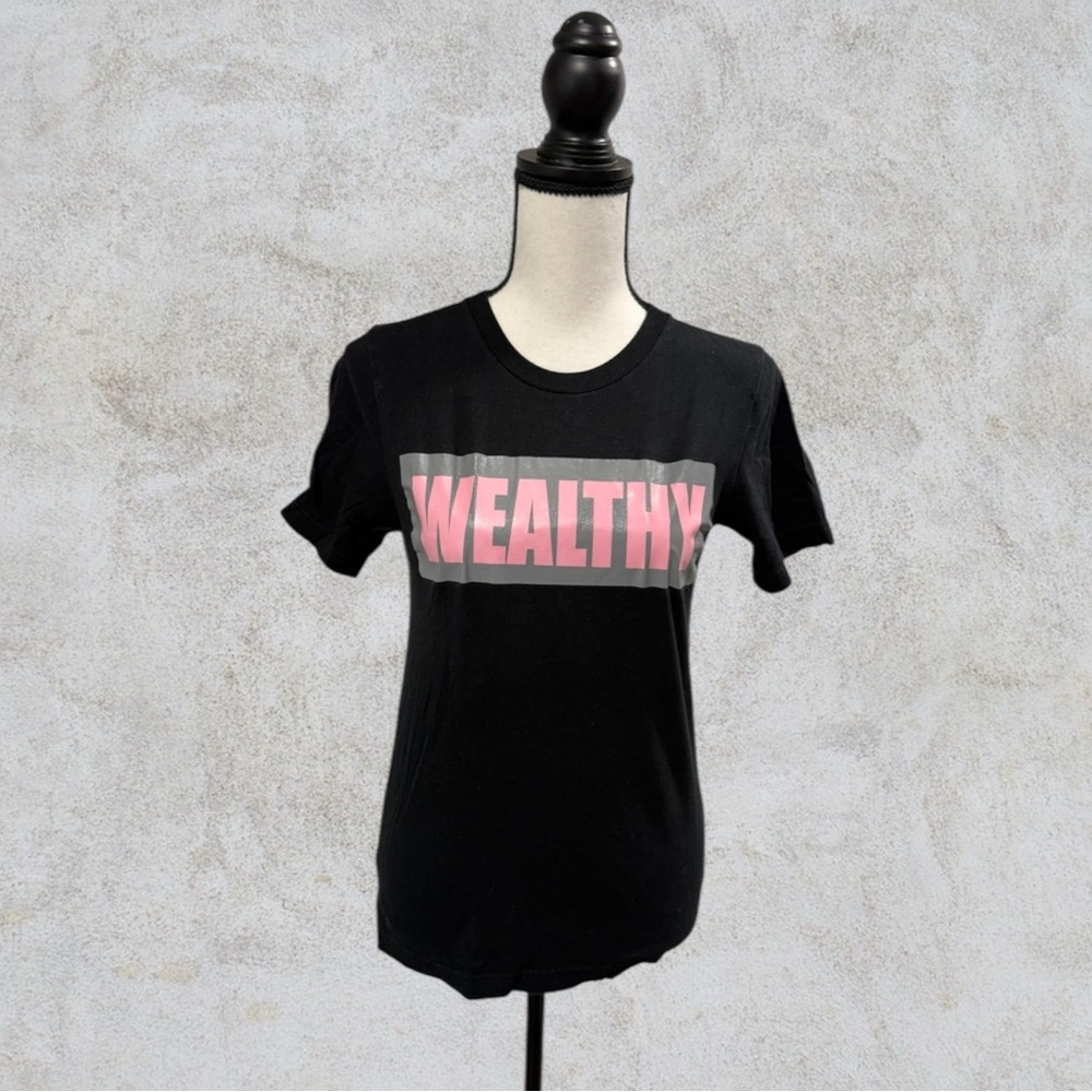 Wealthy Black and Pink Graphic Women's Top